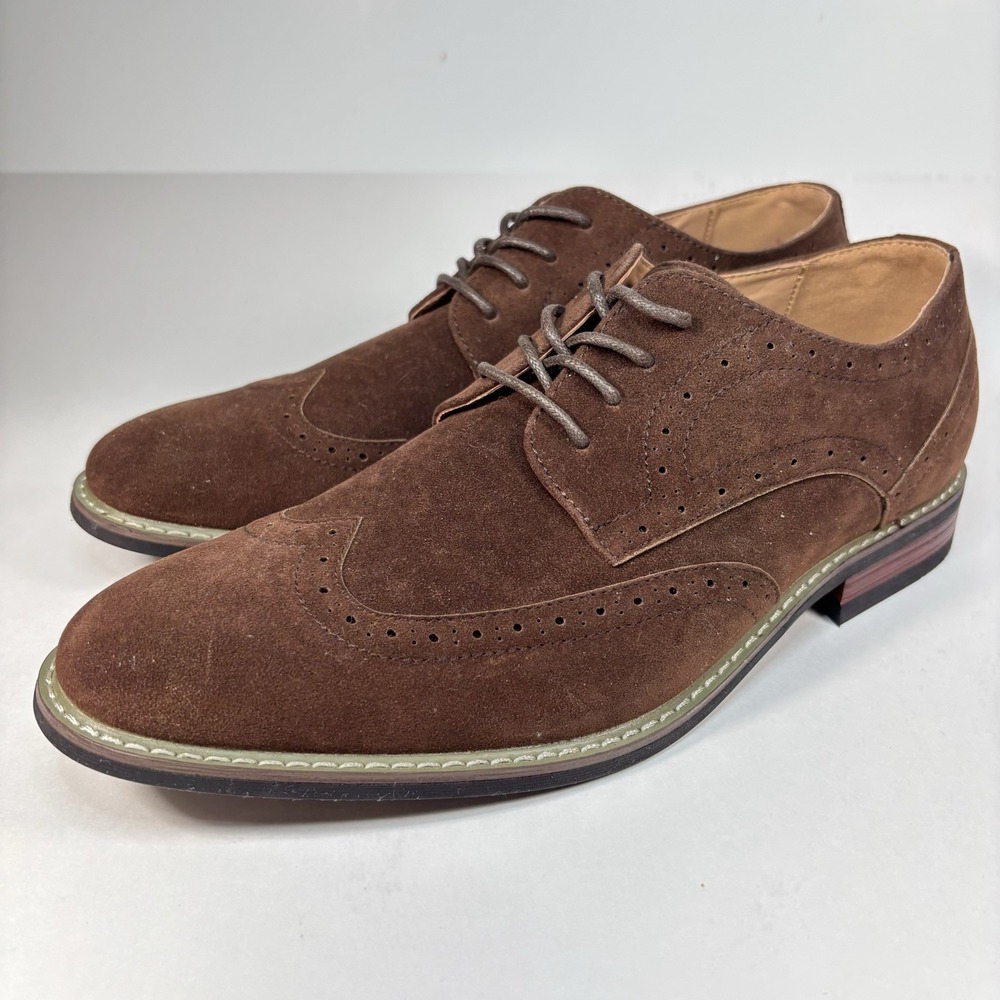 chocolate brown Faux Suede wingtip Oxford shoes Men's‎ Size 9